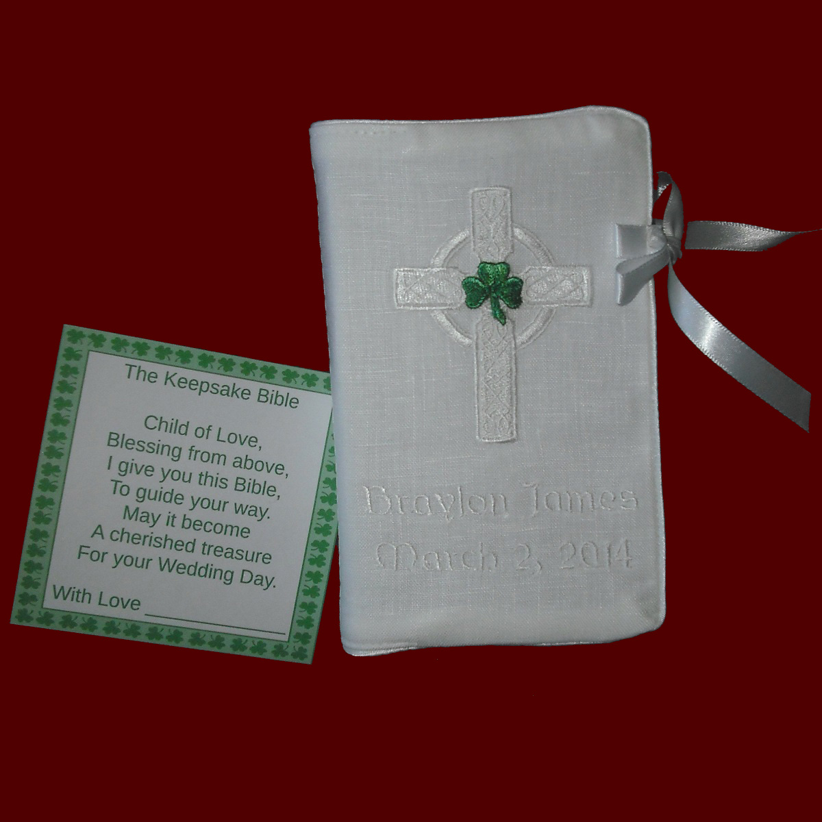 Boys Irish Keepsake Bible With Celtic Cross