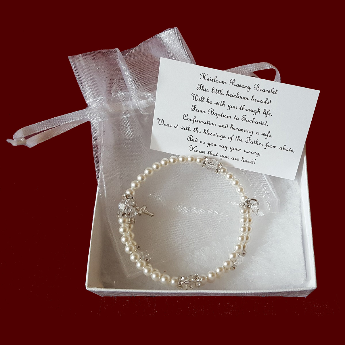 Pearl Wrap Rosary Bracelets With Swarovski Crystals