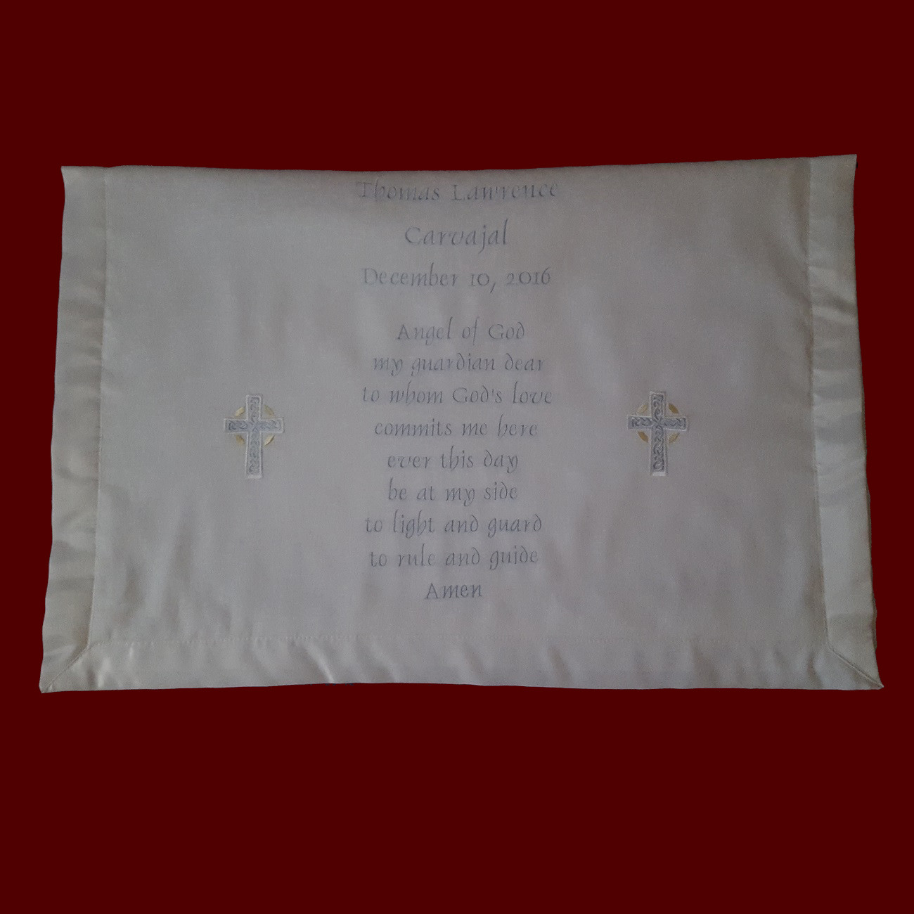 Angel of God Embroidered Prayer Blanket