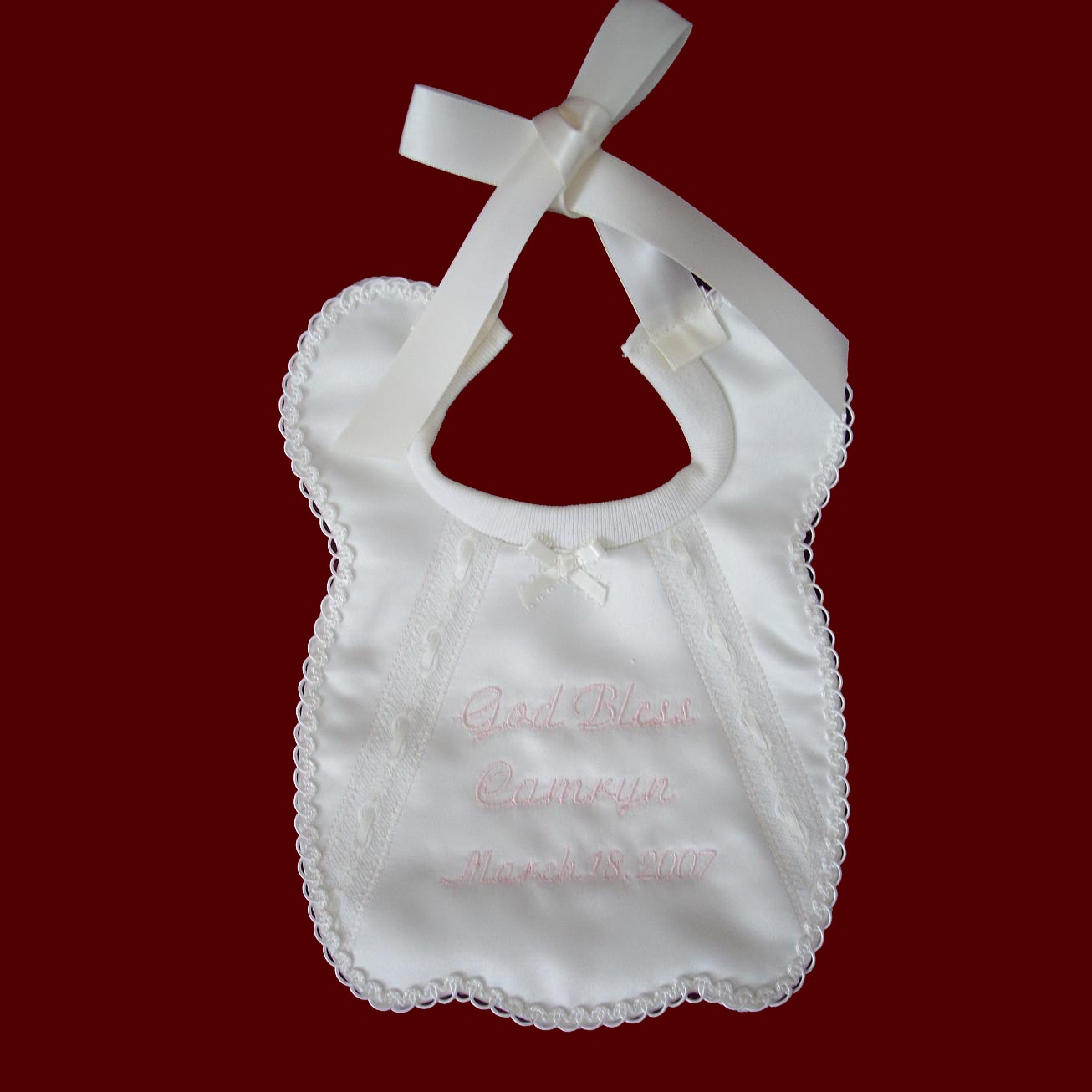 Personalized God Bless Baby Bib With Date