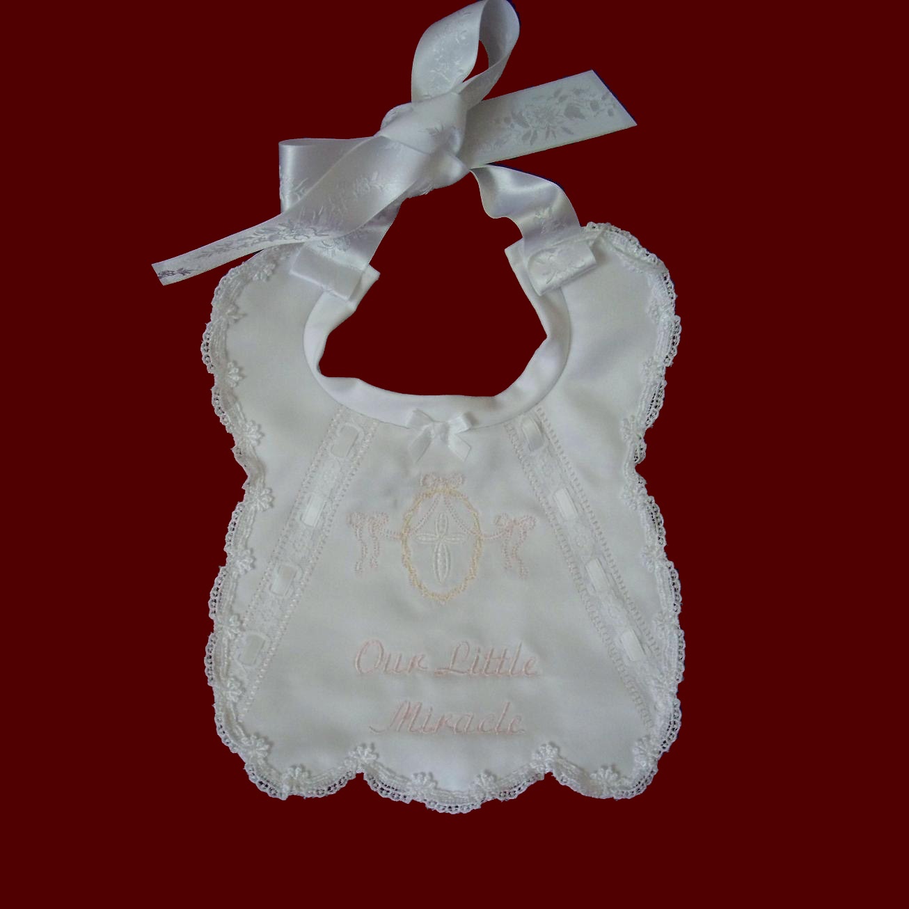 Our Little Miracle Christening Bib