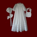 Swiss Batiste Christening Gown With Tucks & French Lace
