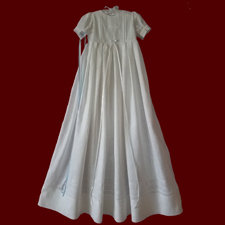 Click to Enlarge Picture - May The Road Rise to Meet You Irish Linen Unisex Christening Gown, Slip & Magic Hanky Bonnet