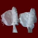 Silk Satin Organza Ruffle Girls Bonnet With Removable Liner