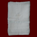 Click to Enlarge Picture - Embroidered Cross Christening Towel
